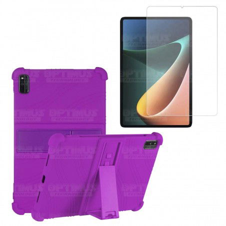 Kit Vidrio templado y Estuche Protector de goma antigolpes con soporte Tablet Xiaomi Mi Pad 5