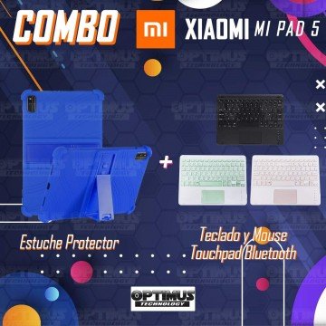 Kit Estuche Protector Antigolpes + Teclado Mouse Touchpad Bluetooth Xiaomi Mi Pad 5 OPTIMUS TECHNOLOGY™ - 17