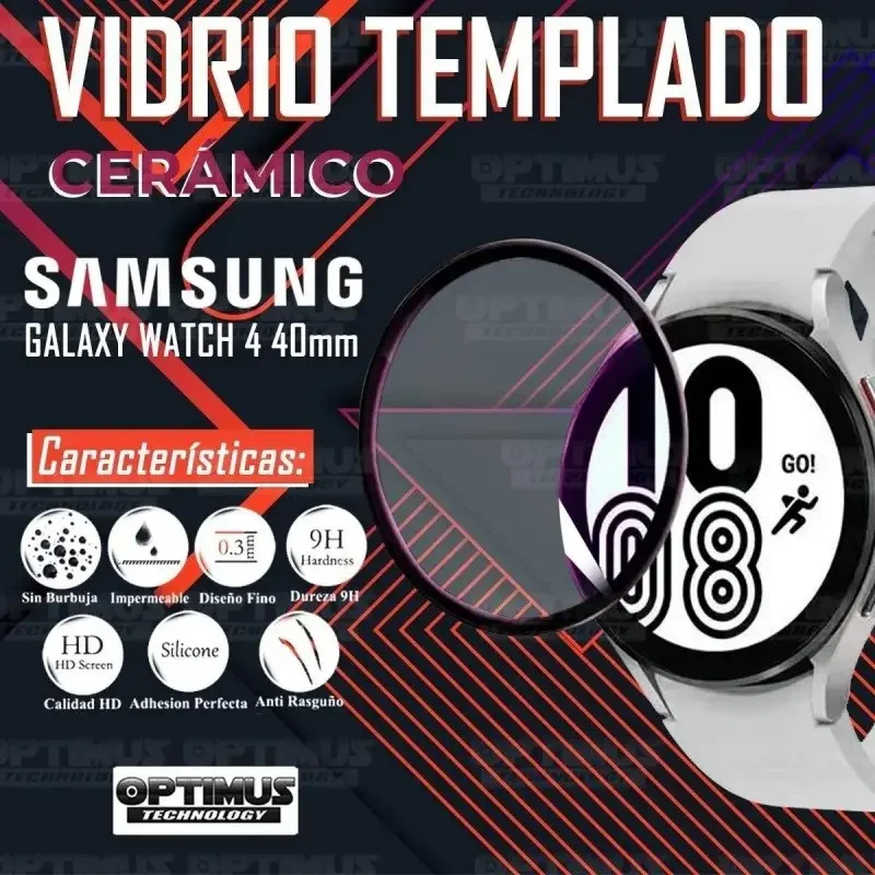 Vidrio Templado Protector cerámico Reloj Samsung Galaxy Watch 4 40mm | | VTP-CR-SG-W-40MM |