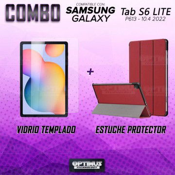 Kit Vidrio Cristal Templado Y Estuche Case Protector para Tablet Samsung Galaxy Tab S6 Lite 10.4 2022 P619 - P613 OPTIMUS TECHNO