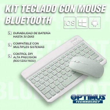 Kit Case Forro Protector + Teclado y Mouse Ratón Bluetooth para Tablet Samsung Galaxy Tab S6 Lite 10.4 2022 P619 - P613 OPTIMUS 