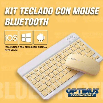 Kit Case Forro Protector + Teclado y Mouse Ratón Bluetooth para Tablet Samsung Galaxy Tab S6 Lite 10.4 2022 P619 - P613 OPTIMUS 