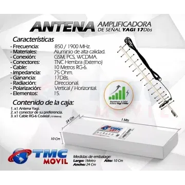 KIT Antena Amplificadora Señal Celular Rural 17dB y Teléfono Celufijo PROCD-6020 PROELECTRONIC COLOMBIA - 6