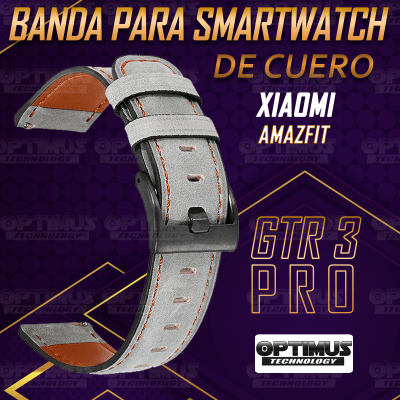 Pulso Manilla Correa De Cuero Smartwatch Watch para Xiaomi AmazFit GTR 3  PRO Color Gris