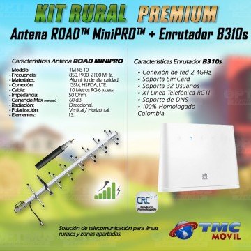 KIT Antena Amplificadora De Señal Road MiniPRO 60 Db Con Enrutador Modem Huawei B310s-518 HUAWEI COLOMBIA - 3