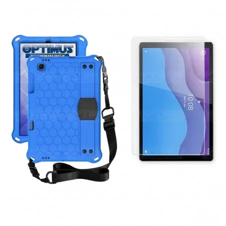 Kit Vidrio Cristal Templado Y Estuche Protector Anti golpes con Correa para Tablet Lenovo M10 HD TB-X306