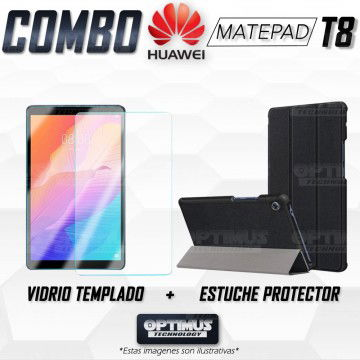 Kit Vidrio Cristal Templado Y Estuche Case Protector para Tablet Huawei Matepad T8 OPTIMUS TECHNOLOGY™ - 2