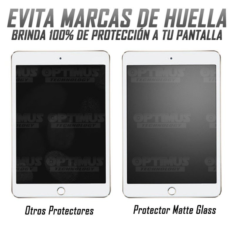 Vidrio Templado Protector Matte Glass Tablet iPad 9.7 / iPad Air / iPad 6 / iPad 5 | OPTIMUS TECHNOLOGY™ | VTP-MTG-IPD-9.7 |