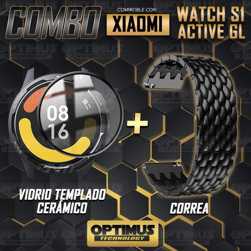 Kit Vidrio Y Correa Acero Reloj Xiaomi Watch S1 Active GL