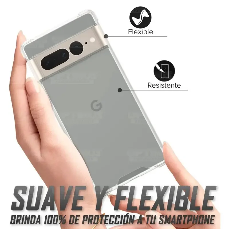 Funda de teléfono transparente de lujo para Google Pixel 7 pro, carcasa  trasera dura a prueba de arañazos con botones de Metal anticaída y  parachoques de TPU