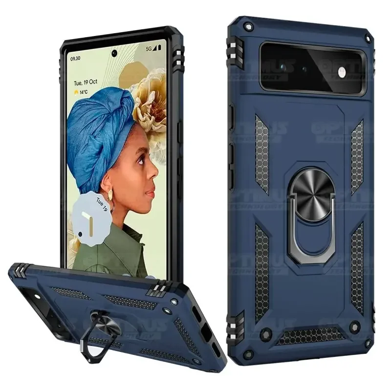 Estuche Case Forro Carcasa Protectora Anti-Shock doble capa con soporte para Celular Smartphone Google Pixel 6