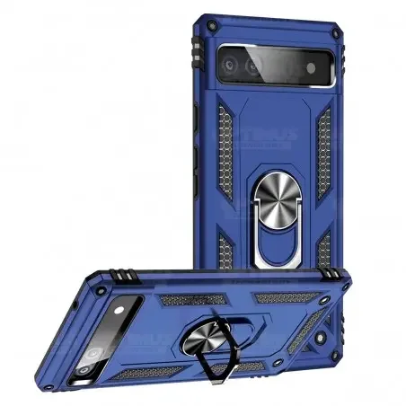 Estuche Case Forro Carcasa Protectora Anti-Shock doble capa con soporte para Celular Smartphone Google Pixel 6A 5G 2022