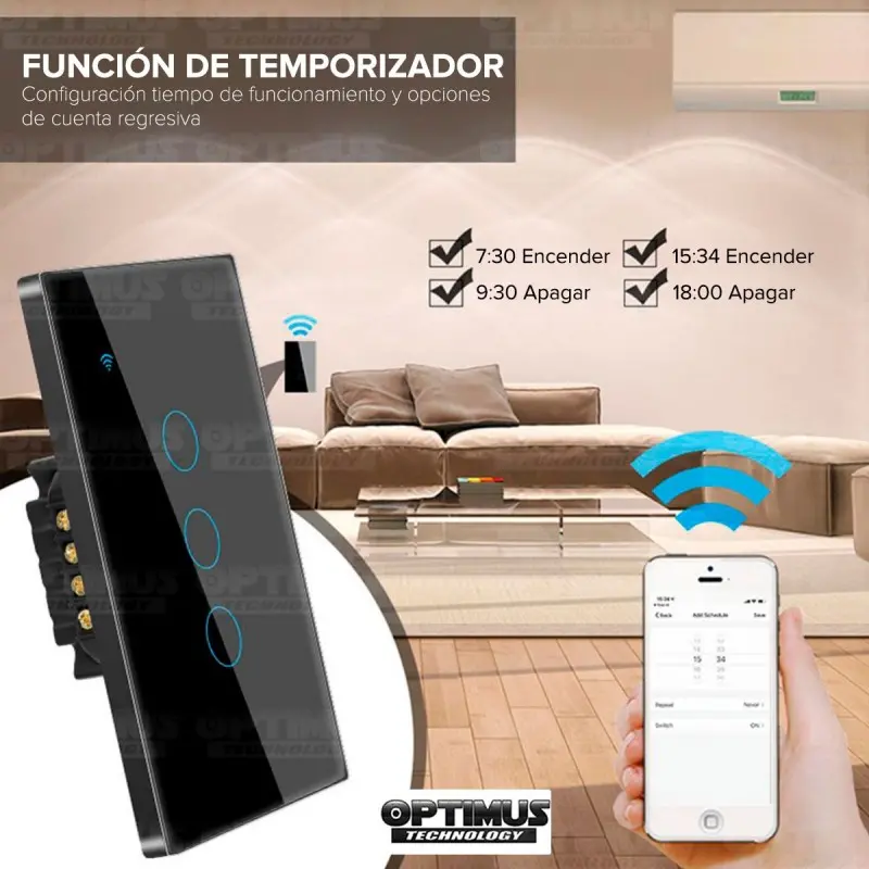 Interruptor/Apagador eléctrico Smart virtual operado con APP Tuya o Smart  Life y por voz con Alexa y Google Home. PRIMETECHS