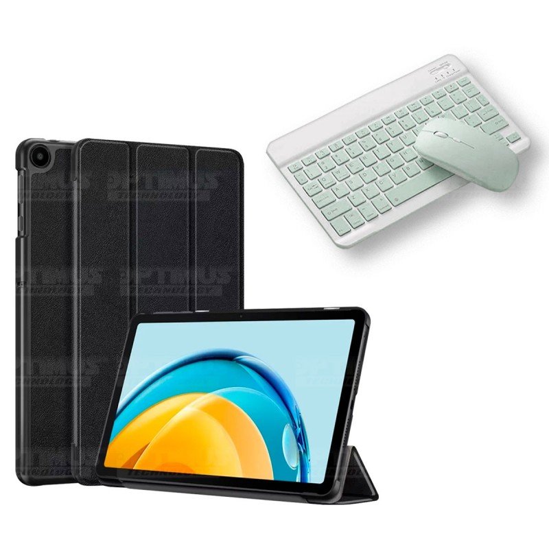 Kit Case Forro Protector + Teclado y Mouse Ratón Bluetooth para Tablet Huawei Matepad SE 10.4 Pulgadas 2023 AGS5-L09 / AGS5-W09