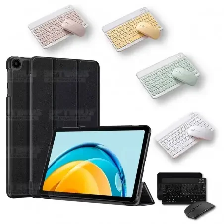 Kit Case Forro Protector + Teclado y Mouse Ratón Bluetooth para Tablet Huawei Matepad SE 10.4 Pulgadas 2023 AGS5-L09 / AGS5-W09