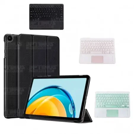 Kit Case Folio Protector + Teclado Mouse Touchpad Bluetooth para Tablet Huawei Matepad SE 10.4 Pulgadas 2023 AGS5-L09 / AGS5-W09
