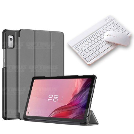Kit Case Forro Protector + Teclado y Mouse Ratón Bluetooth para Tablet Lenovo Tab M9 9 Pulgadas LTE 2023 TB310FU / TB-310XU
