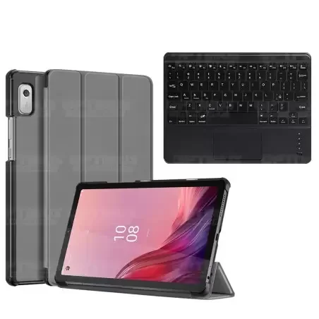 Kit Case Folio Protector + Teclado Mouse Touchpad Bluetooth para Tablet Lenovo Tab M9 9 Pulgadas LTE 2023 TB310FU / TB-310XU