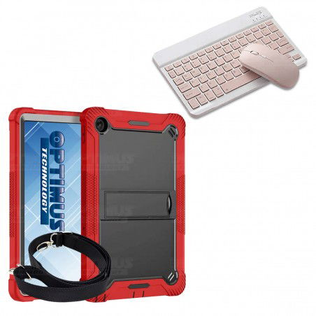 Kit Case Forro Protector con correa + Teclado Bluetooth para Tablet Lenovo Tab M10 Plus 3era Gen 10.6 Pulgadas 2022 TB-125FU