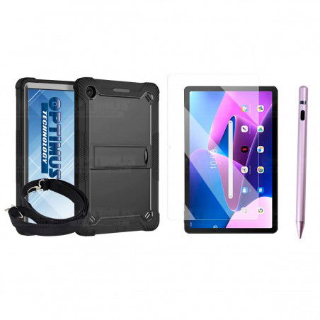 Kit Estuche Protector Correa + Vidrio Templado + Lápiz Digital para Tablet Lenovo M10 Plus 3era Gen 10.6 Pulgadas 2022 TB-125FU