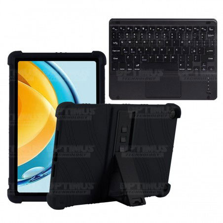 Kit Case Estuche Protector Antigolpes + Teclado Mouse Touchpad Bluetooth para Tablet Huawei Matepad SE 10.4 Pulgadas 2023