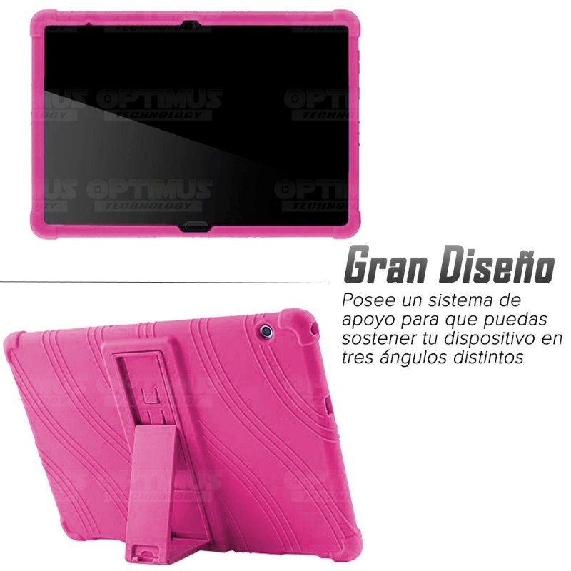 Kit Vidrio templado y Estuche Protector de goma antigolpes con soporte Tablet Huawei T5-10 OPTIMUS TECHNOLOGY™ - 21