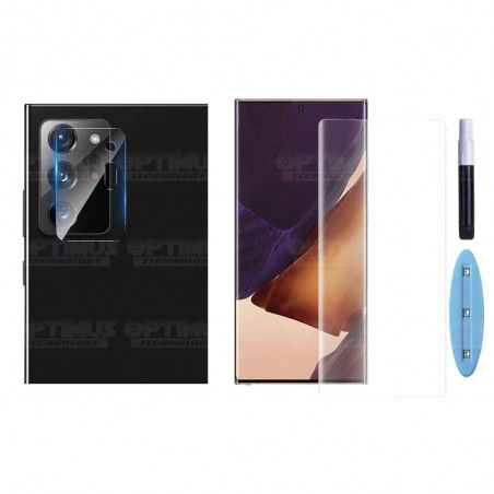 Combo Vidrio UV Completo de Pantalla + Cristal Cerámico de cámara para celular Samsung Galaxy Note 20 Ultra