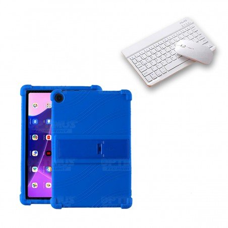 Kit Case Forro Protector Antigolpes + Teclado y Mouse Bluetooth Tablet Lenovo M10HD 3rd Generacion TB-328 2022 10.1 Pulgadas