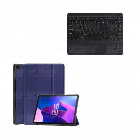 Kit Case Folio Protector + Teclado Mouse Touchpad Bluetooth para Tablet Lenovo M10 HD 3rd Generacion TB-328 2022 10.1 Pulgadas
