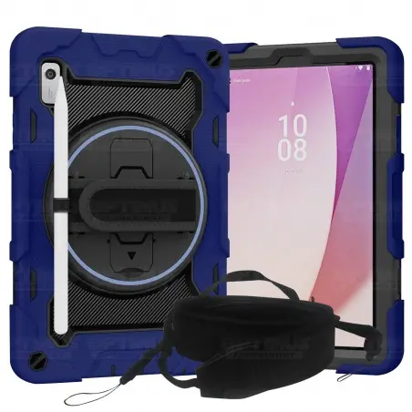 Estuche Protector con Correa y soporte giratorio 360° Tablet Lenovo Tab M9 9 Pulgadas LTE 2023 TB310FU / TB-310XU Anti golpes