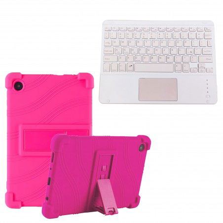 Kit Case Estuche Protector Antigolpes + Teclado Touchpad Bluetooth para Tablet Samsung Galaxy Tab A9 8.7 Pulgadas SM-X110 / X115