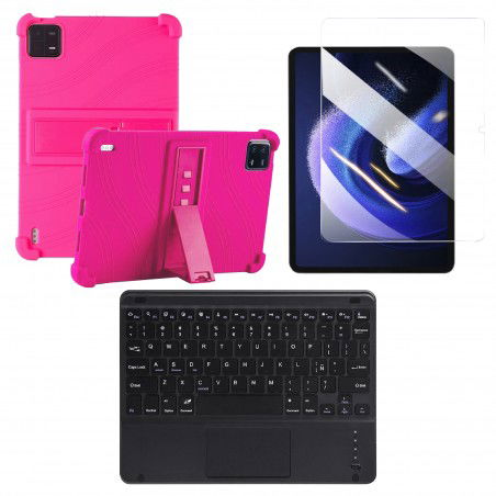 Kit Vidrio templado + Estuche Protector + Teclado Touchpad Bluetooth Tablet Xiaomi Mi Pad 6 / Mi Pad 6 Pro 2023 11 Pulgadas