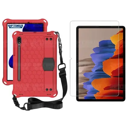 Kit Vidrio Templado Y Estuche Protector Correa para Tablet Samsung Galaxy Tab S9 FE 10.9 Pulgadas 2023 SM-X510 SM-X516B