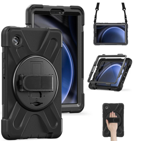 Estuche Protector con Correa y soporte giratorio 360° Tablet Lenovo Tab M10 Plus 3era Gen 10.6 Pulgadas 2022 TB-125FU / TB-128F