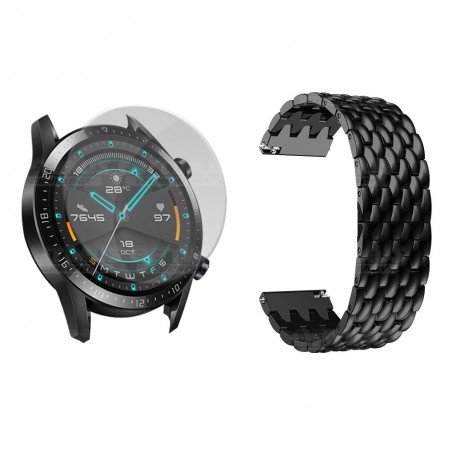 Vidrio Templado Y Correa De Metal Smartwatch Reloj Inteligente Huawei GT2 46mm