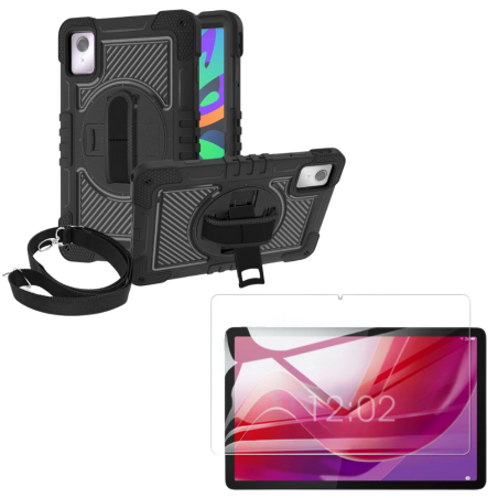 Kit Estuche Antishok De Correa Para Hombro Y Vidrio Templado De 11 Pulgadas Para Lenovo Tab M11 11 Pulgadas Tb330fu / Tb331fc