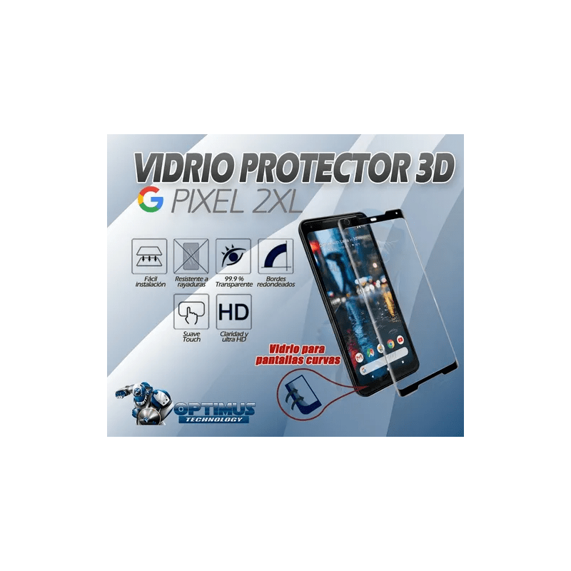 Vidrio Cristal Templado Protector Google Pixel 2xl | OPTIMUS TECHNOLOGY™ | VTP-GG-PX-2XL |
