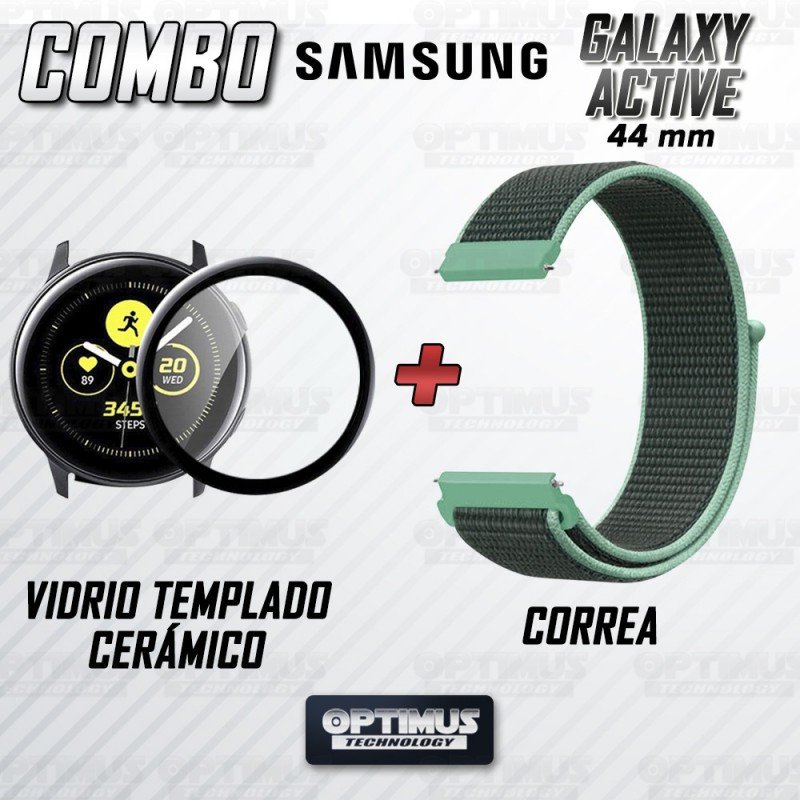 KIT Correa tipo velcro y Vidrio templado cerámico para Reloj Smartwatch Samsung Galaxy Active 44mm OPTIMUS TECHNOLOGY™ - 18