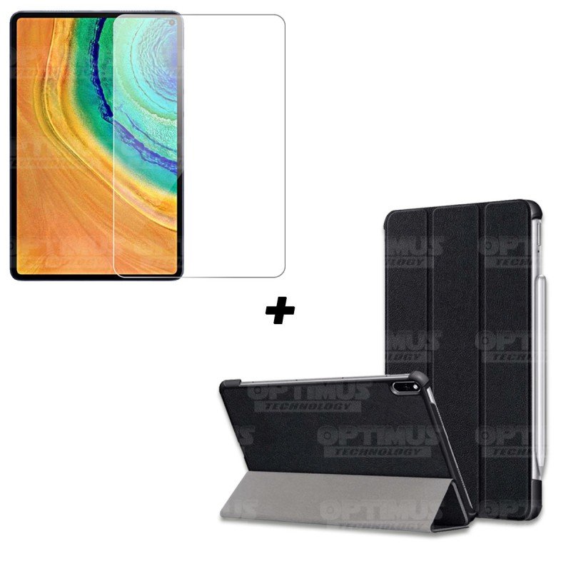 Kit Vidrio Cristal Templado Y Estuche Case Protector Para Tablet Huawei Matepad Pro 108 Color Negro 4890