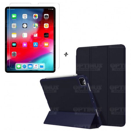 Kit Vidrio Cristal Templado Y Estuche Case Protector con portalápiz Tablet iPad Pro 12.9 2019