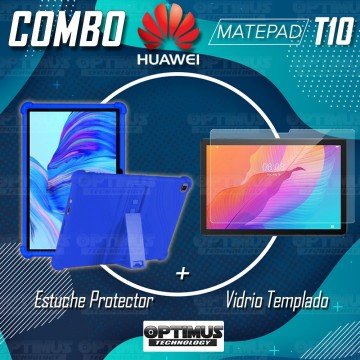 Kit Vidrio templado y Estuche Protector de goma antigolpes con soporte Tablet Huawei matepad T10 OPTIMUS TECHNOLOGY™ - 2