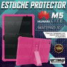 Kit Vidrio templado + Estuche Protector Goma + Teclado y Mouse Ratón Bluetooth para Tablet Huawei Mediapad M5 Lite 10.1 OPTIMUS 
