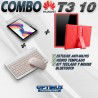 Kit Vidrio templado + Estuche Protector Goma + Teclado y Mouse Ratón Bluetooth para Tablet Huawei T3-10 OPTIMUS TECHNOLOGY™ - 10
