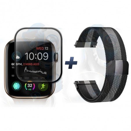 Kit Manilla Pulso Correa Magnética de color Y Vidrio Templado reloj Smartwatch Apple Iwatch serie 4, 5, 6 (44mm)