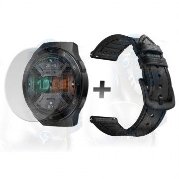 Buff Film Screen Protector Y Correa de cuero Smartwatch Reloj Inteligente Huawei Gt2E | OPTIMUS TECHNOLOGY™ | CRRC-BFF-HW-GT2E |