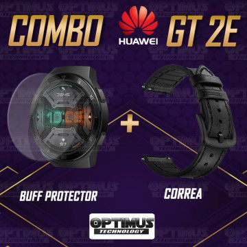 Buff Film Screen Protector Y Correa de cuero Smartwatch Reloj Inteligente Huawei Gt2E | OPTIMUS TECHNOLOGY™ | CRRC-BFF-HW-GT2E |