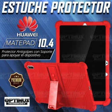 Kit Vidrio templado y Estuche Protector de goma antigolpes con soporte Tablet Huawei matepad 10.4 OPTIMUS TECHNOLOGY™ - 13