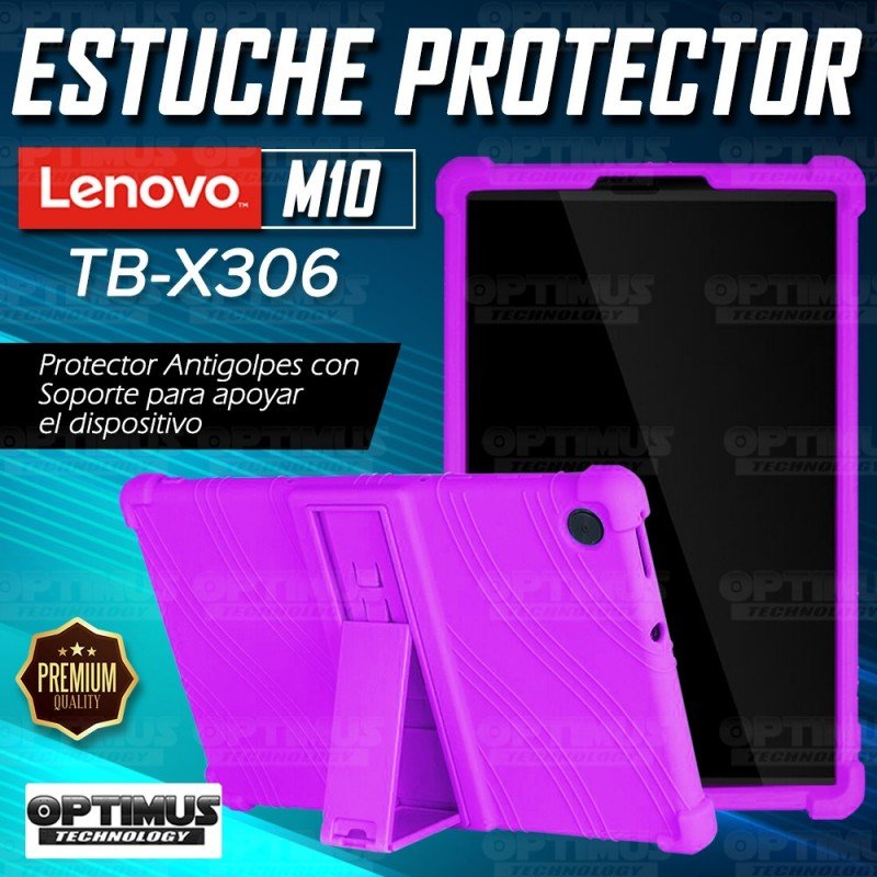 Kit Vidrio templado y Estuche Protector de goma antigolpes con soporte Tablet Lenovo M10 HD TB-X306 OPTIMUS TECHNOLOGY™ - 23
