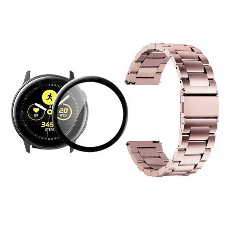 Vidrio templado cerámico Y Correa De Metal Acero Inoxidable Smartwatch Reloj Inteligente Samsung Galaxy Active 40mm
