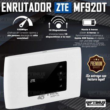 Modem Router Wifi ZTE MF920T Mifi Simcard Libre Todo Operador | ZTE COLOMBIA | 389091 |